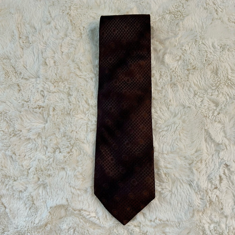 Joseph Abboud Dark Brown Geometric Tie